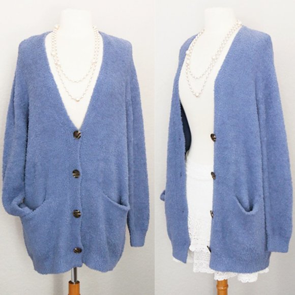 NEW Slate Blue Super Soft Button Front Caradigan - Picture 6 of 8